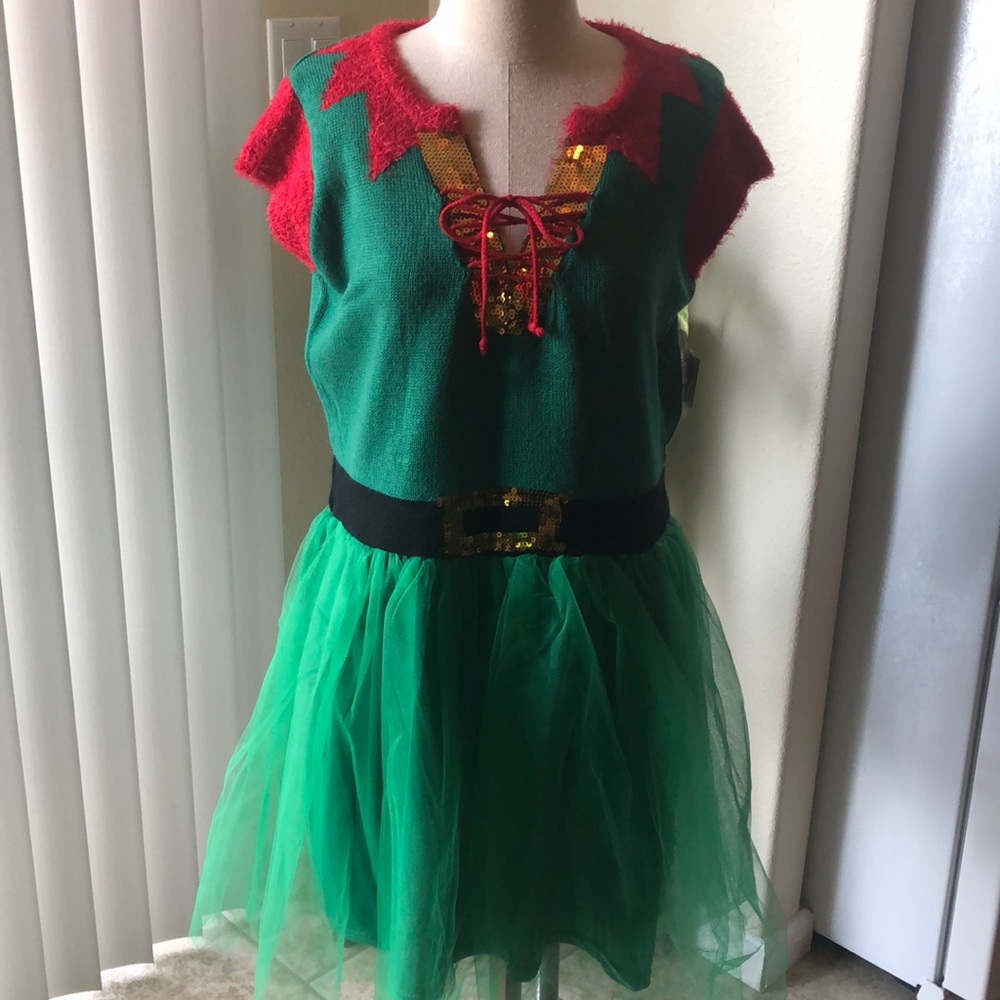 NWT Tutu Elf Sweater Dress